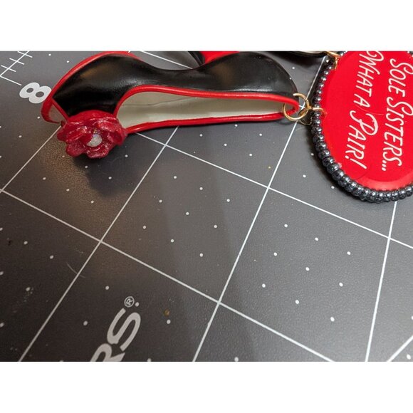 Hallmark Keepsake Sole Sisters 2010 red black "..What a Pair!" w/ box 3 inch - Picture 9 of 11